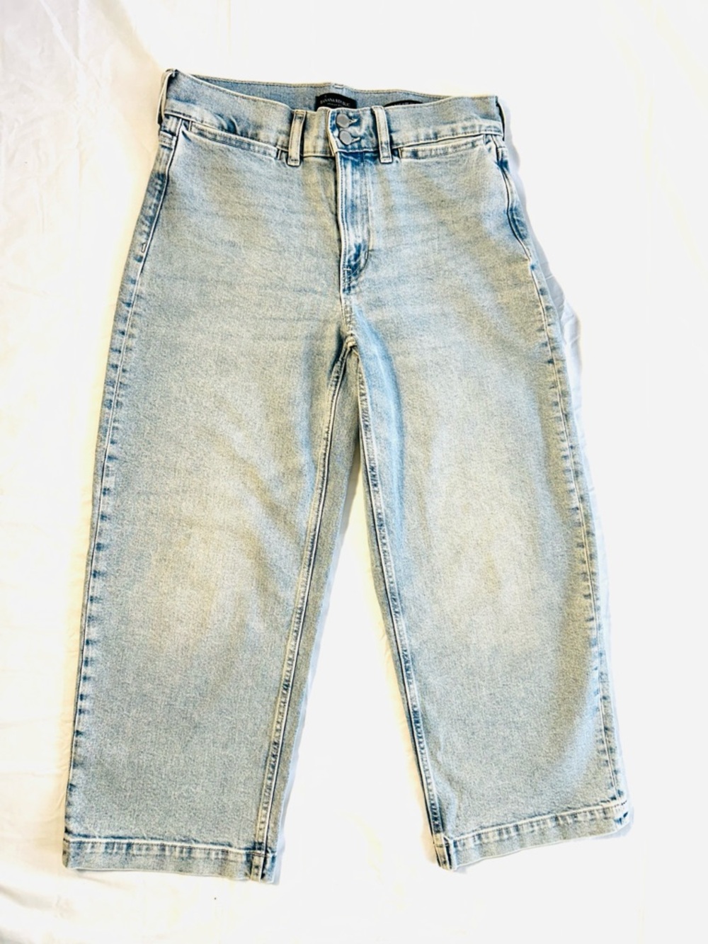 Banana Republic Premium Denim High-rise Wide Leg Cropped Jeans